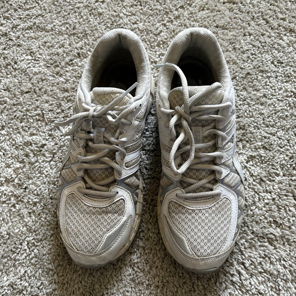 Men's 8.5 ASICS Gel Kayano 20 Cream Pure Silver Lace Up Sneakers - Picture 2 of 8